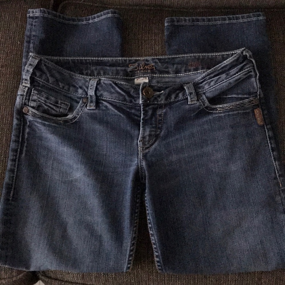 Silver crop jeans W30